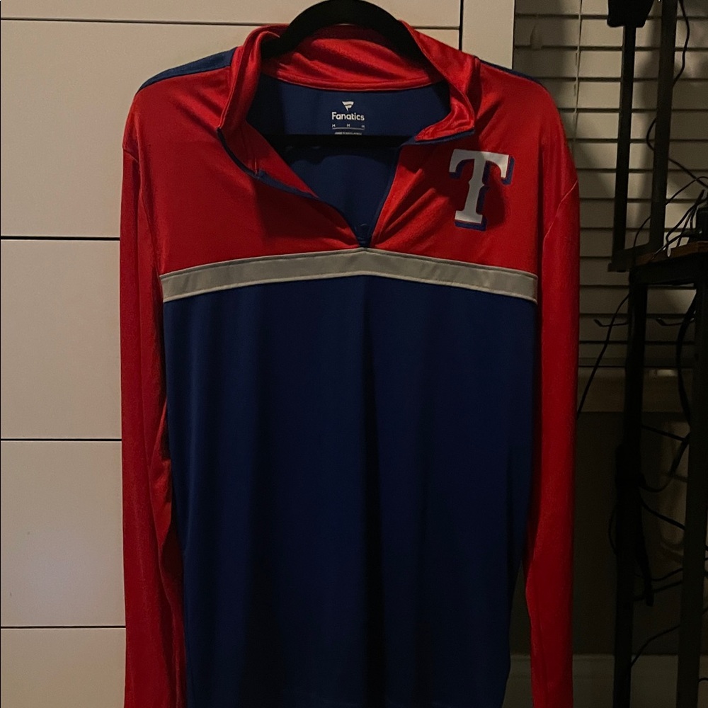 NWOT Fanatics Red and Blue Quarter-Zip Pullover